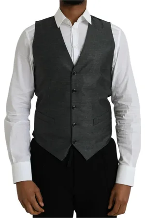 Dolce & Gabbana Jakkesæt, Herre, Grå, M, Uld, Grå Uld Formel Vest