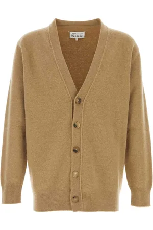 Maison Margiela Strik, Herre, Brun, L, Uld, Cappuccino Uld Cardigan
