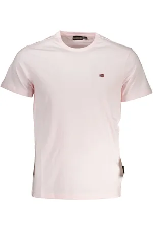Napapijri Top, Herre, Lyserød, 2XL, Bomuld, Elegant broderet T-shirt til mænd