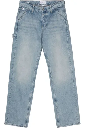 Calvin Klein Jeans, Herre, Blå, W34, Bomuld, Klar Blå Straight Jeans
