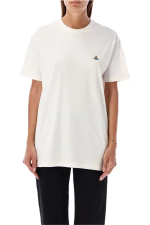 Vivienne Westwood Top, Dame, Hvid, M, Bomuld, Multicolor Orb Classic T-Shirt Hvid