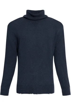 Dsquared2 Strik, Herre, Blå, 2XL, Uld, Uld Turtleneck