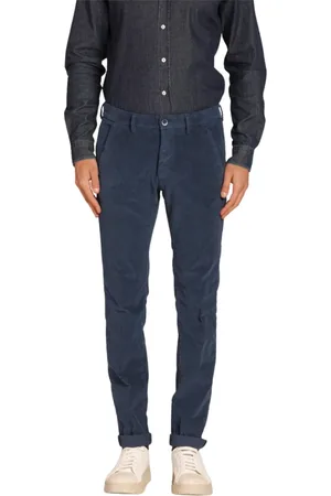 Masons Bukser, Herre, Blå, 2XL, Bomuld, Velvet Stribet Slim Fit Chino Bukser