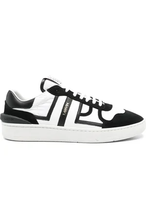Lanvin Sko, Herre, Sort, 41 EU, Læder, Optic White Clay Sneakers