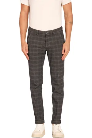 Masons Bukser, Herre, Grå, S, Bomuld, Slim Fit Glen Check Chino Bukser