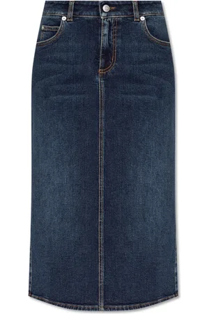 Alexander McQueen Nederdel, Dame, Blå, 2XS, Denim, Denim Nederdel