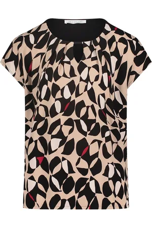 Betty & Co Bluser & Skjorter, Dame, Brun, S, Elegant Bluse med Webdetalje