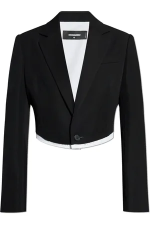 Dsquared2 Jakke, Dame, Sort, XS, Uld, Blazer med rå finish