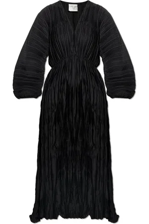 FORTE FORTE Kjole, Dame, Sort, L, Polyester, Kjole med krølleeffekt