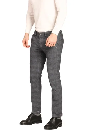 Masons Bukser, Herre, Grå, M, Bomuld, Slim Fit Bomuld Chino Bukser med Chevron Mønster