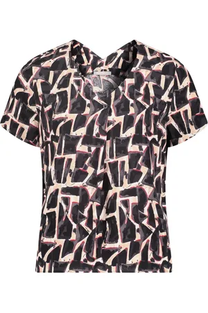 Betty & Co Bluser & Skjorter, Dame, Brun, L, Grafisk Print Bluse