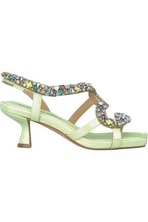 Alma en Pena Sko, Dame, Grøn, 37 EU, Læder, Rhinestone Kitten Sandal