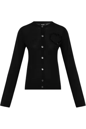 Dsquared2 Strik, Dame, Sort, L, Uld, Uld Cardigan