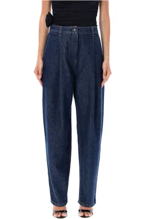 MAGDA BUTRYM Jeans, Dame, Blå, M, Denim, Højtaljede navy denim jeans