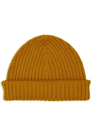 Gallo Tilbehør, unisex, Gul, ONE SIZE, Uld, Gul Ribstrikket Beanie Hat