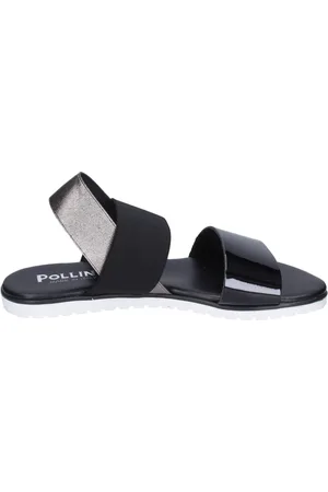 Pollini Sko, Dame, Sort, 36 EU, Læder, Patent Læder Dame Sandaler