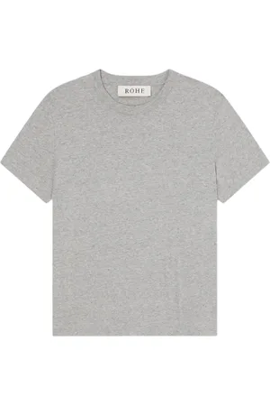 Rohe Top, Dame, Grå, XS, Bomuld, Melange Classic T-Shirt Lys Grå