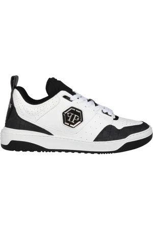 Philipp Plein Sko, Herre, Hvid, 40 EU, Læder, Croco Print Læder Sneakers