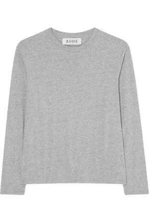 Rohe Top, Dame, Grå, S, Bomuld, Langærmet T-shirt