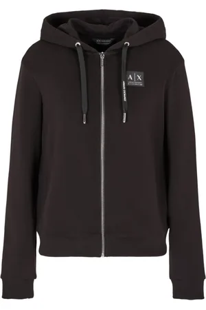 Armani Exchange Sweathshirts & Hoodies, Dame, Sort, M, Bomuld, Sort Hættetrøje Aw24