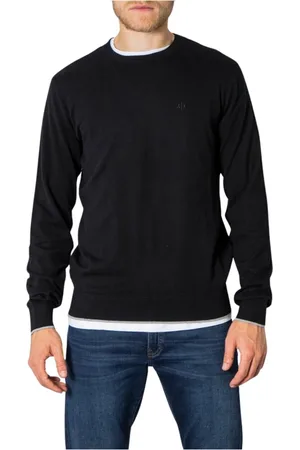 Armani Exchange Strik, Herre, Sort, S, Bomuld, Herretrøje Efterår/Vinter Kollektion