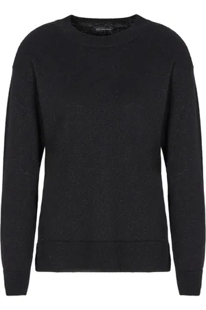 Armani Exchange Strik, Herre, Sort, S, Uld, Sort Crewneck Sweater Aw24
