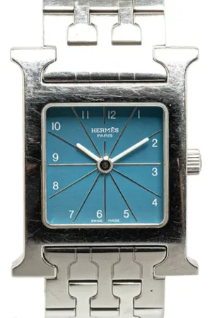 Hermès Pre-owned, Dame, Blå, ONE SIZE, Tyl, Pre-owned Rustfrit stal watches