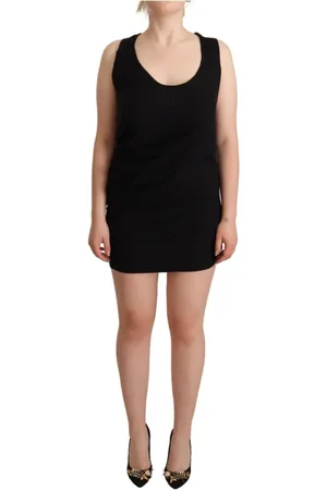 Roberto Cavalli Kjole, Dame, Sort, 2XS, Bomuld, Sort Sheath Stretch Kjole