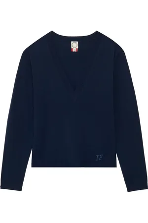 Inès de la Fressange Strik, Dame, Blå, XL, Uld, Morgana Sweater