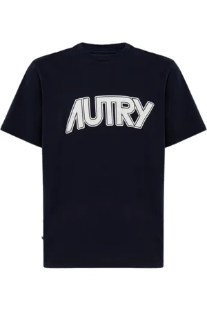 Autry Top, Herre, Blå, S, Bomuld, Blå T-shirts og Polos med Ribbed Krave