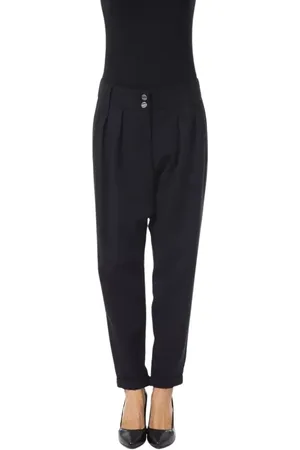 Byblos Bukser, Dame, Sort, XL, Polyester, Elegant Sorte Oversized Bukser