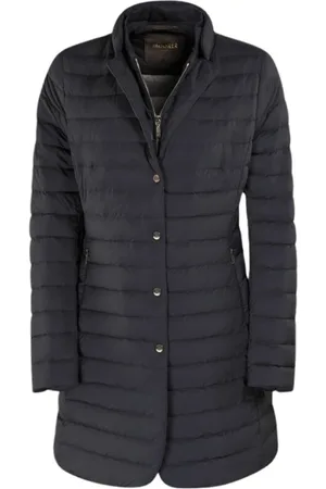 MOORER Frakke, Dame, Blå, XS, Elegant Lang Jakke Acqua Linje