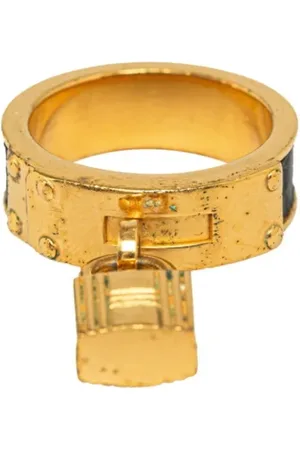 Hermès Pre-owned, Dame, Gul, ONE SIZE, Uld, Pre-owned Metal trklaeder