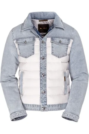 MOORER Jakke, Herre, Blå, S, Denim, Denimjakke med gåsedunstæppe