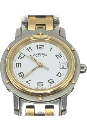 Hermès Pre-owned, Dame, Hvid, ONE SIZE, Uld, Pre-owned Rustfrit stal watches