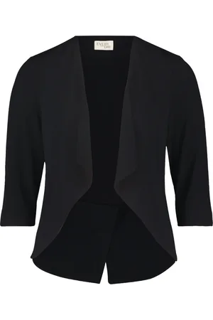 Vera Mont Jakke, Dame, Sort, XL, Uld, Elegant Jerseyjakke 3/4 Ærme