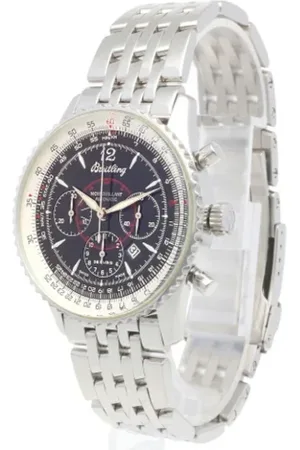 Breitling Pre-owned Pre-owned, Herre, Sort, ONE SIZE, Tyl, Pre-owned Rustfrit stal watches