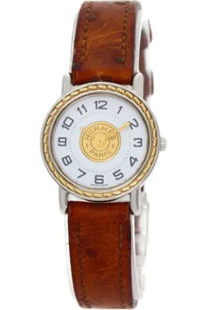 Hermès Pre-owned, Dame, Hvid, ONE SIZE, Tyl, Pre-owned Laeder watches