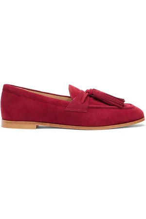 Stuart Weitzman Sko, Dame, Rød, 35 EU, Tassel Loafer med træsål