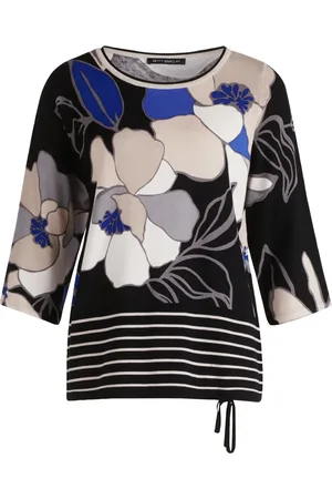 Betty Barclay Strik, Dame, Flerfarvet, S, Uld, Blomstret Finstrikket Sweater