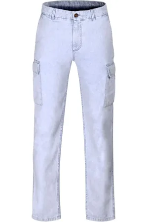 MOORER Jeans, Herre, Blå, XL, Denim, Sporty Cargo Bukser i Lys Denim