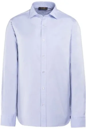 MOORER Skjorte, Herre, Blå, L, Bomuld, Luksus Sea Island Cotton Oxford Skjorte