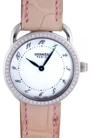 Hermès Pre-owned, Dame, Hvid, ONE SIZE, Tyl, Pre-owned Rustfrit stal watches