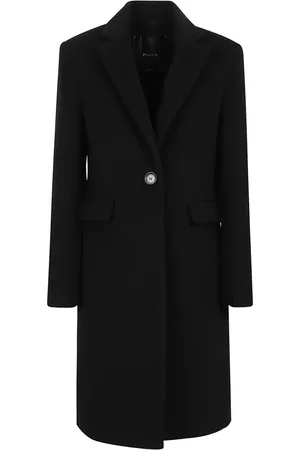 Pinko Frakke, Dame, Sort, S, Uld, Sort Uldfrakke Elegant Stil
