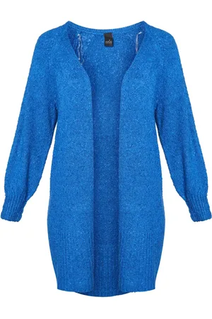 ADIA Strik, Dame, Blå, S, Bomuld, Åben Cardigan Esta - Nautical