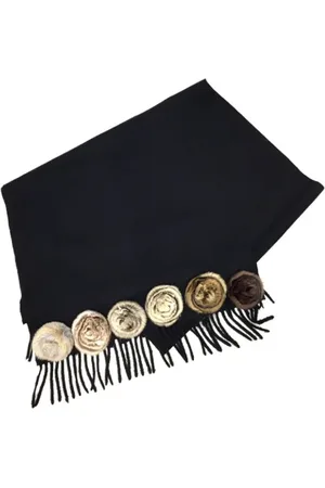 Fendi Pre-owned, Dame, Sort, ONE SIZE, Cashmere, Pre-owned Stof trklaeder