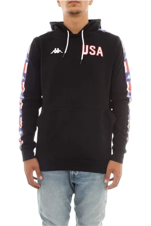 Kappa Sweathshirts & Hoodies, Herre, Sort, XS, Bomuld, Hættetrøje