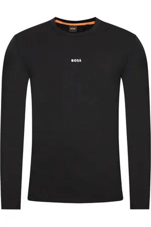 HUGO BOSS Top, Herre, Sort, XL, Bomuld, Langærmet T-shirt