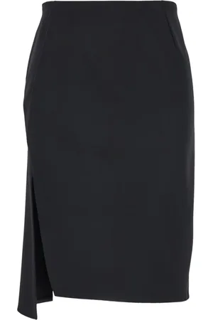 VERSACE Nederdel, Dame, Sort, S, Uld, Sort Stræk Uld Nederdel