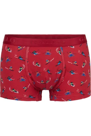 Gallo Undertøj, Herre, Flerfarvet, S, Uld, Rød Skiløber Boxershorts